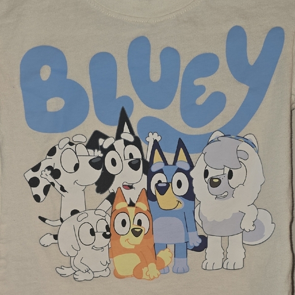 Bluey Kids Short Sleeve Tee - White with Blue Graphic - Picture 4 of 4